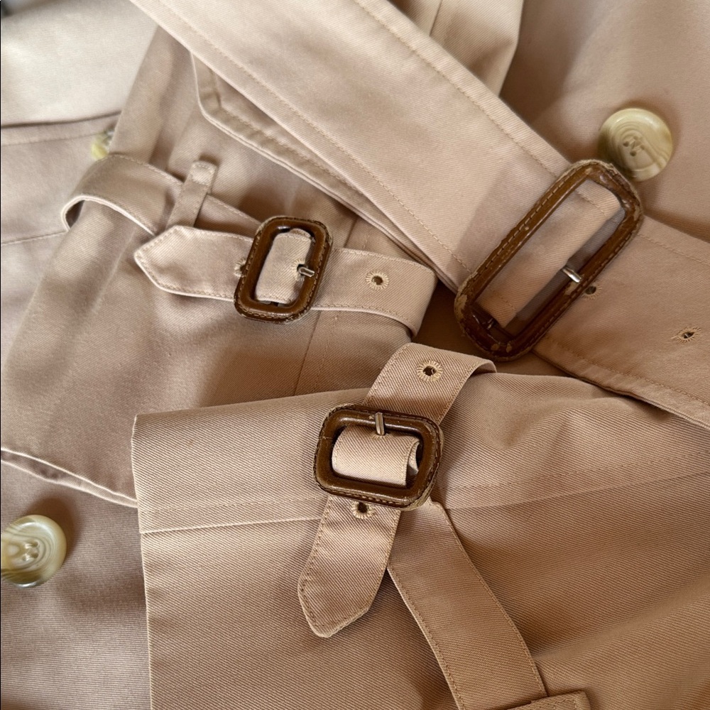 Burberry’s Waterloo Harataige Classic Vintage Beige Trench Coat Women’s 42 long - Picture 11 of 16